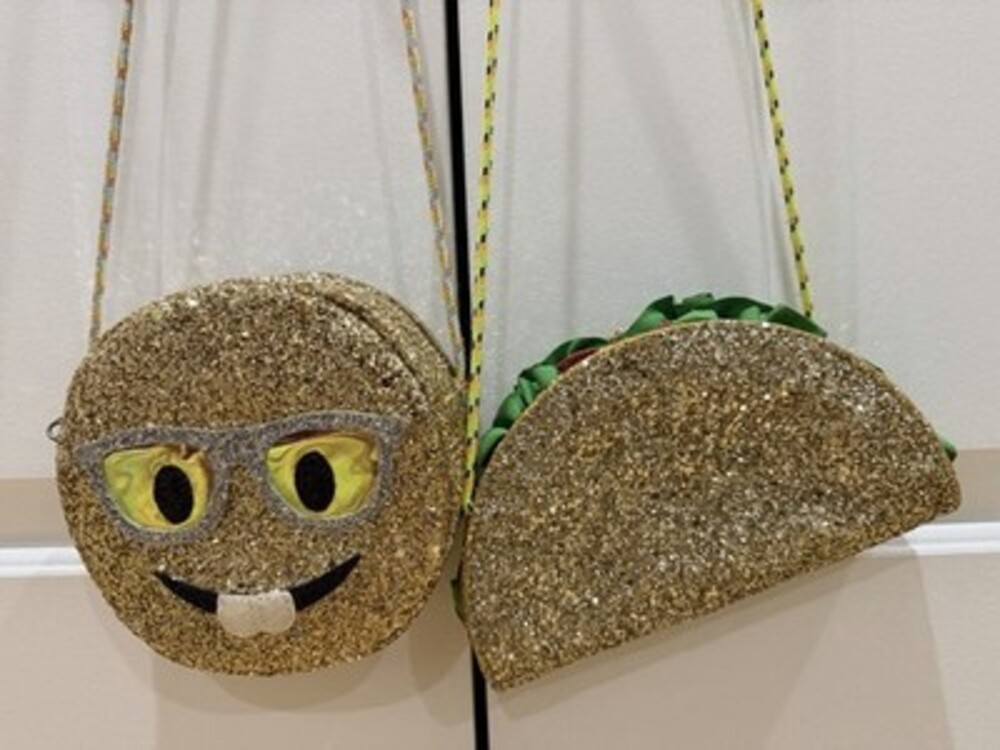 Crewcuts J. Crew Emoji Glitter Purses - Lot of 2 Nerd & Taco EUC